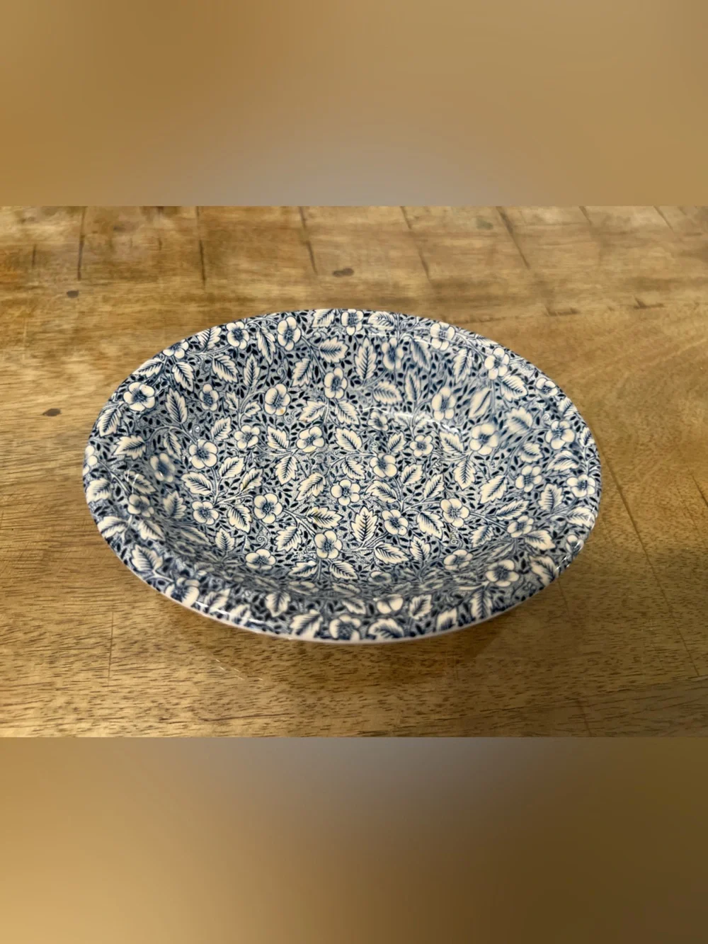 vintage Mason's for Crabtree & Evelyn blue and white botanical chintz soap dish